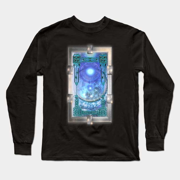 Concentric Blue Long Sleeve T-Shirt by TinBennu